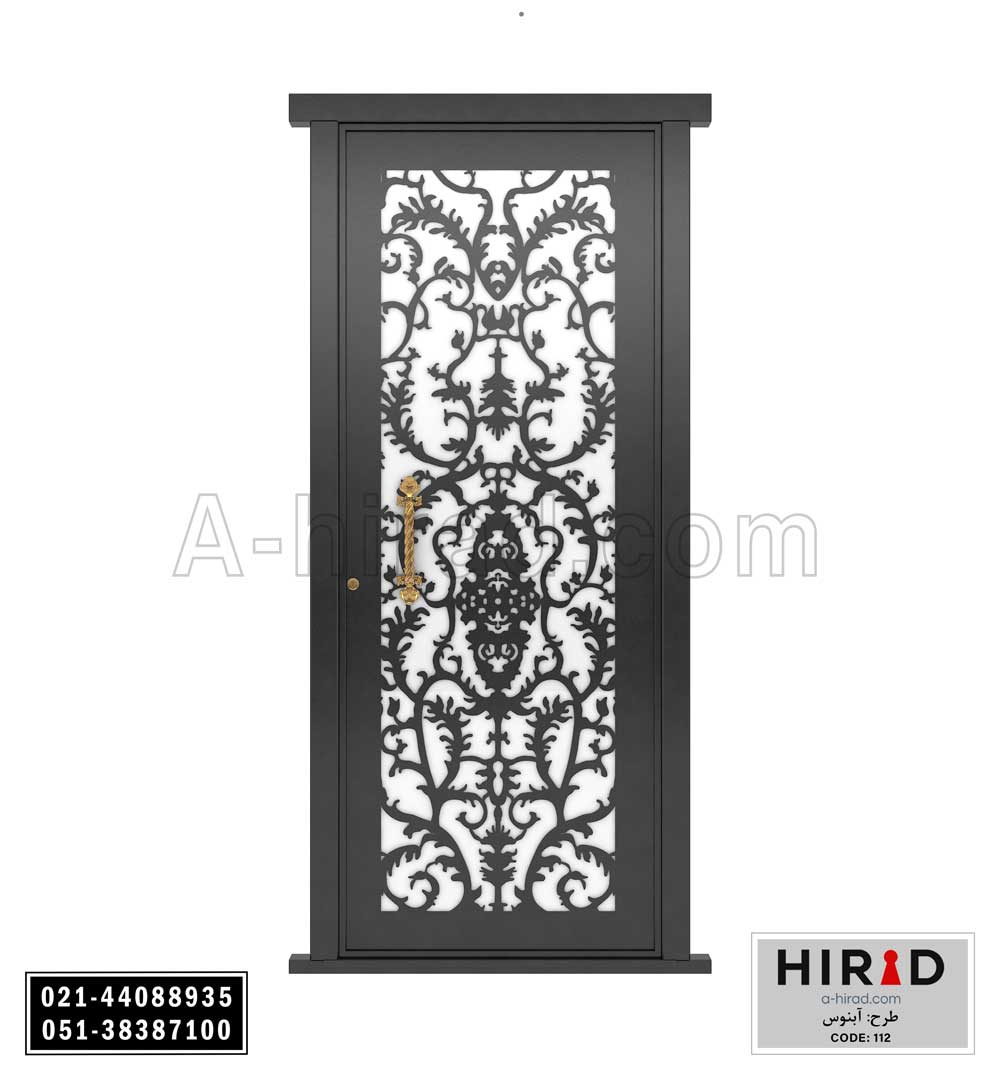 درب حیاط فلزی طرح آبنوس 10112